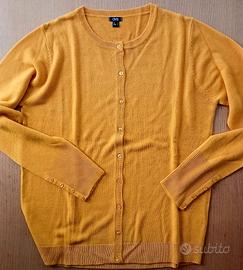 Cardigan giallo senape
