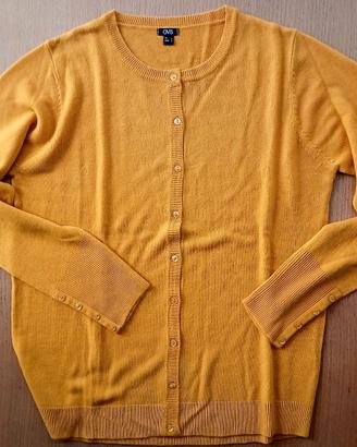Cardigan giallo senape