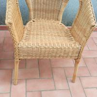 3 Poltrone IKEA in rattan/bambù