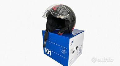 Casco MOTO NERO OPACO CON DETTAGLI ROSSI