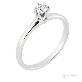Anello solitario Tiffany   diamante ct 0,10 kt 18