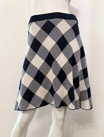 SPORTMAX Gonna blu bianco panna quadri tartan