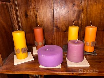 Set di 6 candele colorate