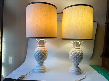 COPPIA LAMPADA ANANAS CERAMICA LA FARNESIANA ' 70