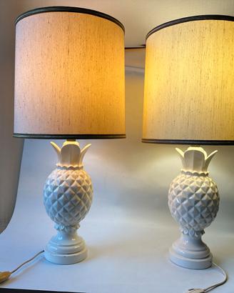 COPPIA LAMPADA ANANAS CERAMICA LA FARNESIANA ' 70