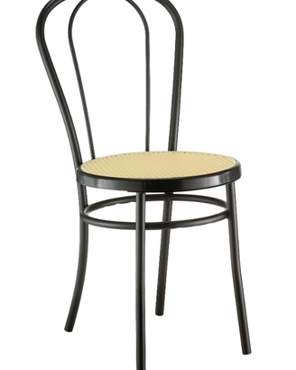 2 Sedia Bistro ZN Nera sedile paglia plastica