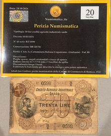 Banconota 30 lire credito industriale sardo