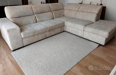 Divano angolare con penisola tessuto 