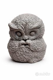 Piccola Scultura Gufo in Cemento Artigianale