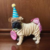 Statuetta di cane di razza Shar Pei per compleanno