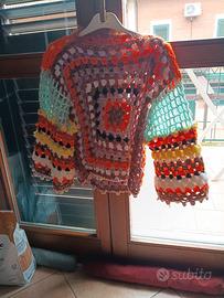 Maglia misto lana lavorata ad uncinetto Granny mul