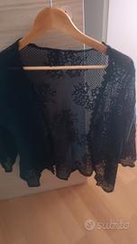 cardigan donna nero e blu 