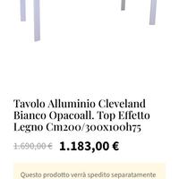 Tavolo Vacchetti alluminio Cleveland