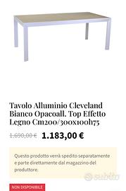 Tavolo Vacchetti alluminio Cleveland