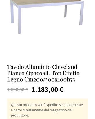 Tavolo Esterno/ Giardino Vacchetti alluminio