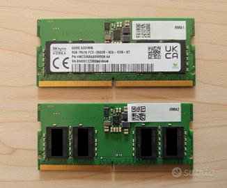 DDR5 SODIMM 8gb  @5600 14 banchi