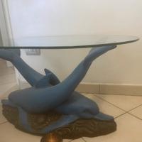 Tavolino d arredo coppia delfini