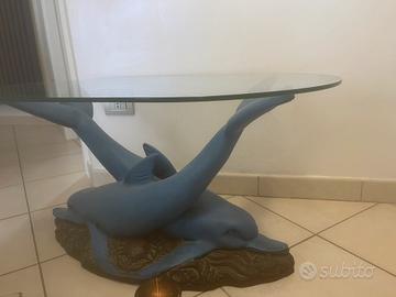 Tavolino d arredo coppia delfini