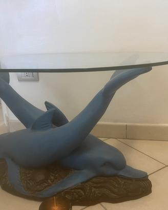 Tavolino d arredo coppia delfini