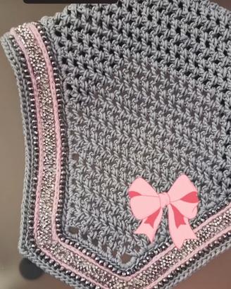 cuffia fatta a mano con glitter e perline