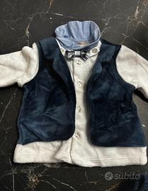 Completo elegante CHICCO in ciniglia con papillon
