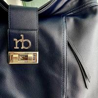 Borsa in vera pelle Rocco Barocco blu scuro