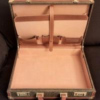 Valigia 24 ore vintage, bordi pelle, stampa cachem