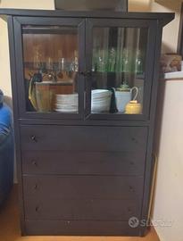 cassettiera con vetrinetta per soggiorno o cucina