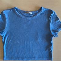 Maglietta Crop Top azzurro cielo di ZARA