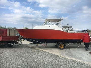 Carrello stradale trasporto barca a motore