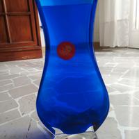 Vaso blu in vetro stile Murano
