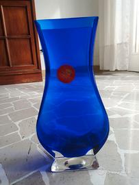 Vaso blu in vetro stile Murano
