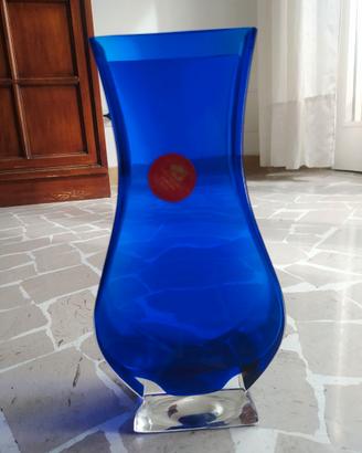 Vaso blu in vetro stile Murano