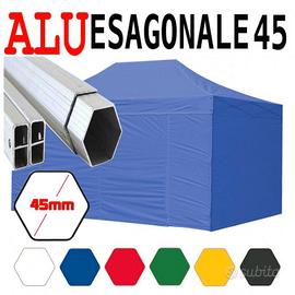Gazebo pieghevole alluminio 3x4,5 blu impermeabile
