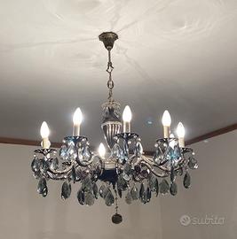 Lampadario a gocce vintage con 10 luci