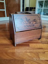 Contenitore Lustrascarpe Sciuscià Mobiletto Legno