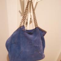 Borsa scamosciata turchese Claudio Orciani 