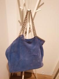 Borsa scamosciata turchese Claudio Orciani 