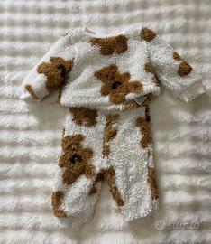 Completo vestitino per neonata con orsetto