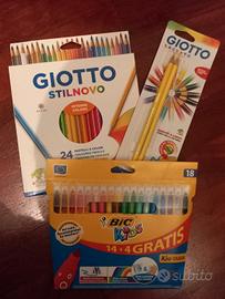 Set colori n 24 Giotto n 18 bic e 2 matite gialle