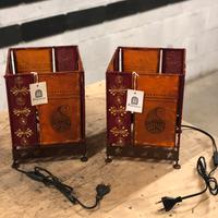 2 lampade indiane in pelle