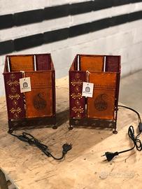 2 lampade indiane in pelle