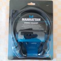 Cuffie stereo MANHATTAN con microfono NERO