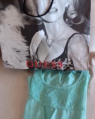 Top Donna Guess Acqua Marina Traforato Tg. M.
