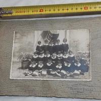 FOTO GRUPPO SCOLASTICA ANNI 30 PRESENTE BANDIERA S