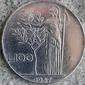 Monete 100 lire minerva 1957 1958 1960