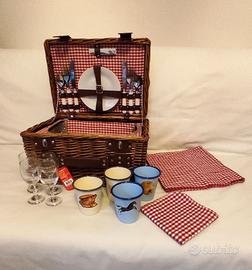 Cestino da picnic per 4 super accessoriato nuovo