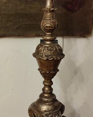 candelabro antico legno