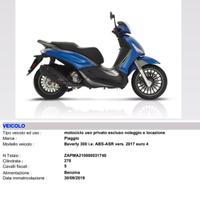 PEZZI DI RICAMBIO PIAGGIO BEVERLY 300 2019