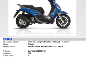 PEZZI DI RICAMBIO PIAGGIO BEVERLY 300 2019